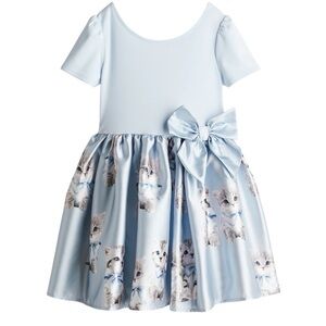 H&M Kids Flared Skirt Dress – Kitten Print – Size 3/4T